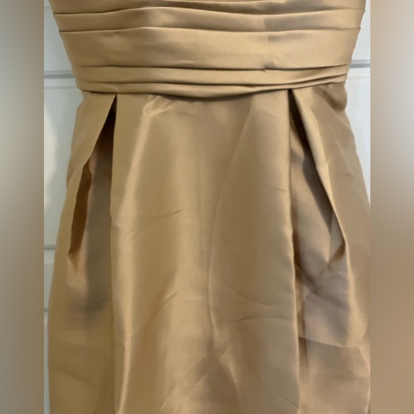 Elegant Gold Champagne Evening Gown Mother of The Bride Dress Size 6 - Picture 5 of 14